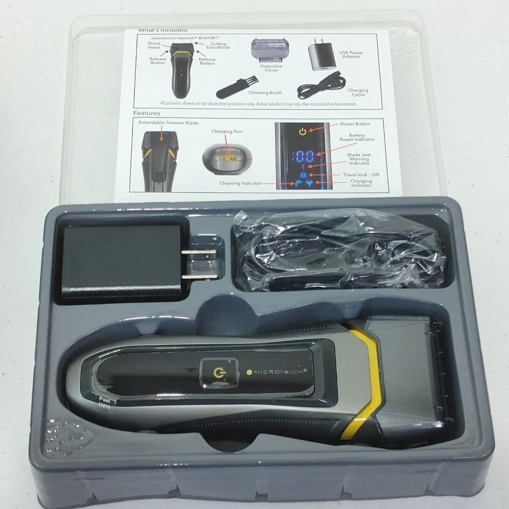 Microtouch Titanuim ROVOR Men's Wireless Rechargeable Shaver